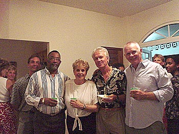 Pat with her party guests.